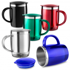 Caneca plástica interior inox personalizada