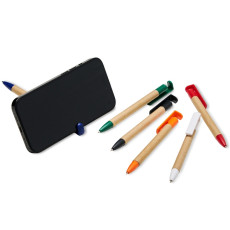 Caneta ecológica papelão porta celular personalizada