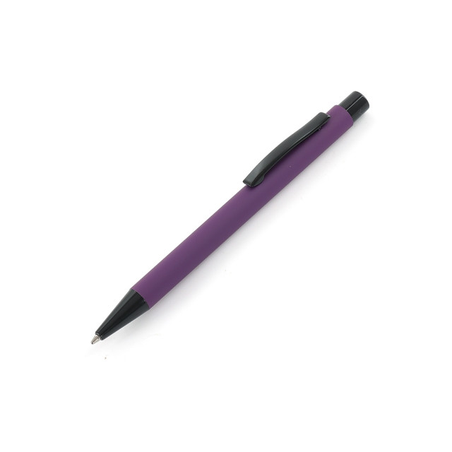 Caneta metal emborrachada personalizada