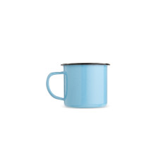 Caneca inox esmaltada borda preta 370ml personalizada