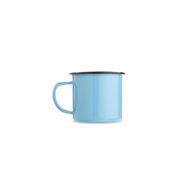 Caneca inox esmaltada borda preta 370ml personalizada