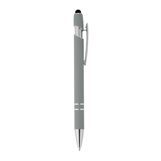 Caneta metal touch emborrachada personalizada