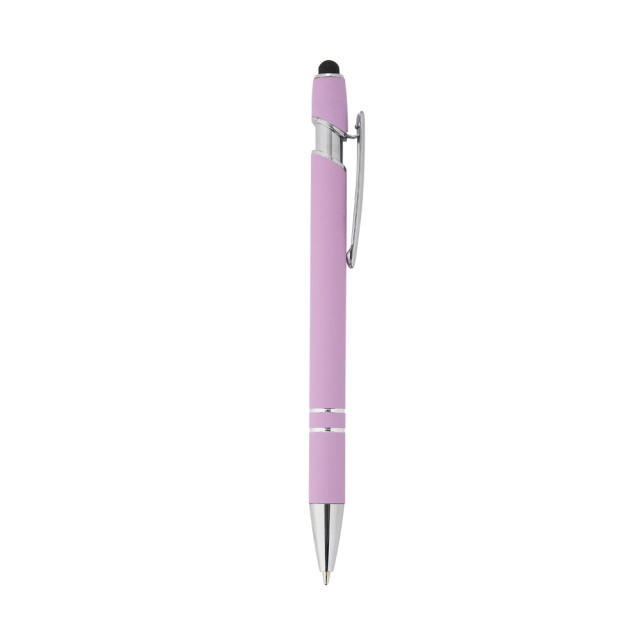 Caneta metal touch emborrachada personalizada
