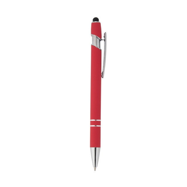 Caneta metal touch emborrachada personalizada