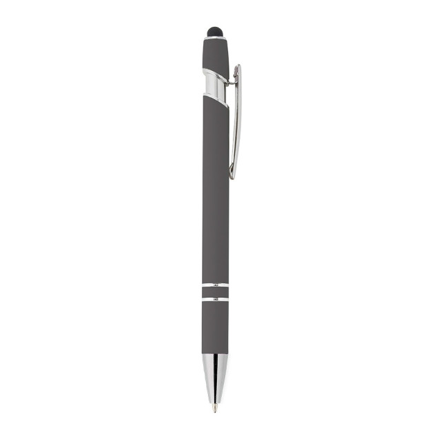 Caneta metal touch emborrachada personalizada