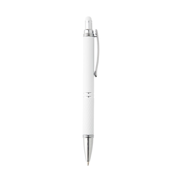 Caneta metal touch emborrachada personalizada