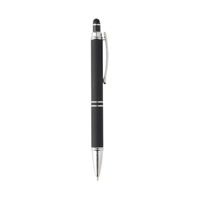 Caneta metal touch emborrachada personalizada