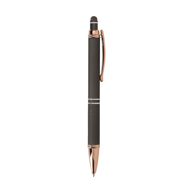 Caneta metal touch emborrachada texturizada personalizada