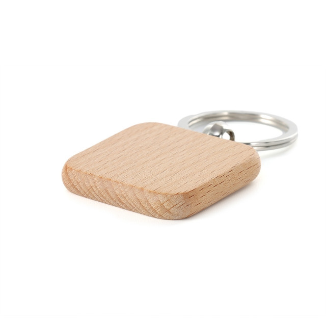 Chaveiro em madeira quadrado personalizado