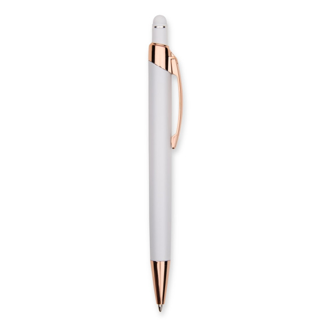 Caneta metal touch emborrachada personalizada