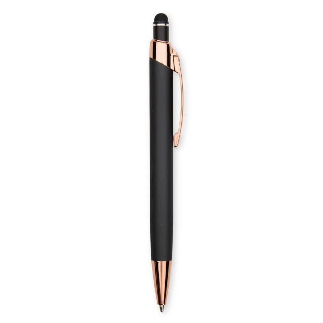 Caneta metal touch emborrachada personalizada