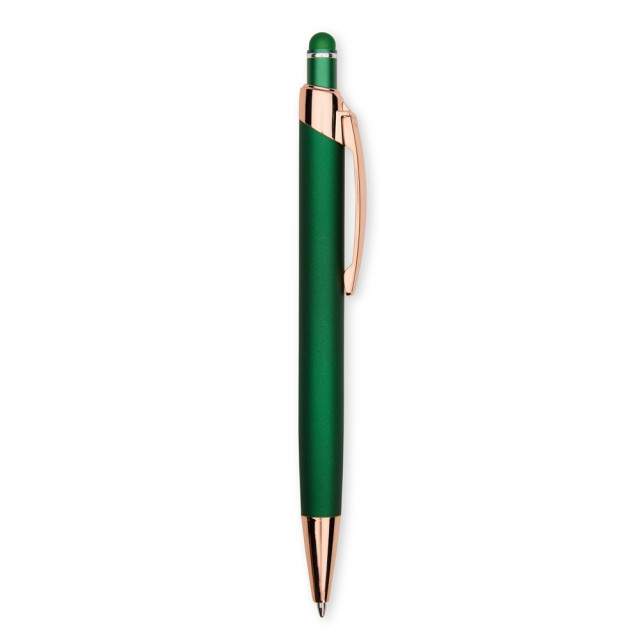 Caneta metal touch emborrachada personalizada