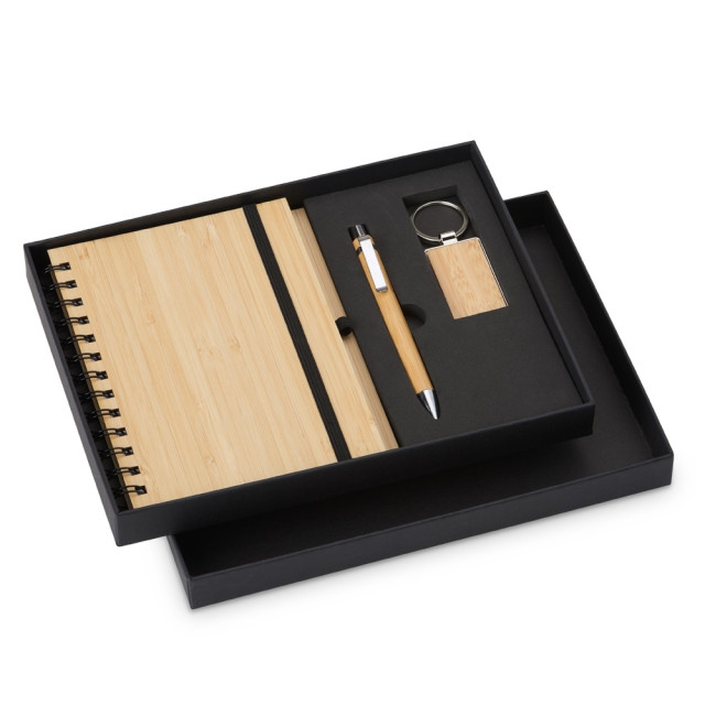 Kit caderno, caneta e chaveiro personalizado