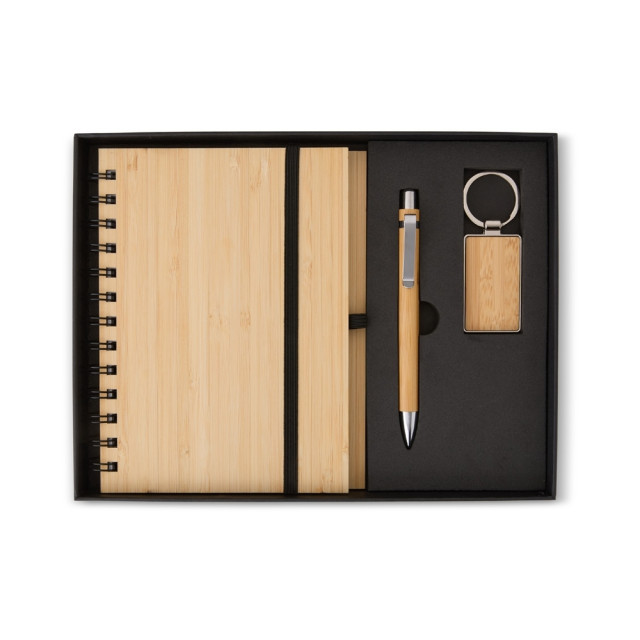 Kit caderno, caneta e chaveiro personalizado