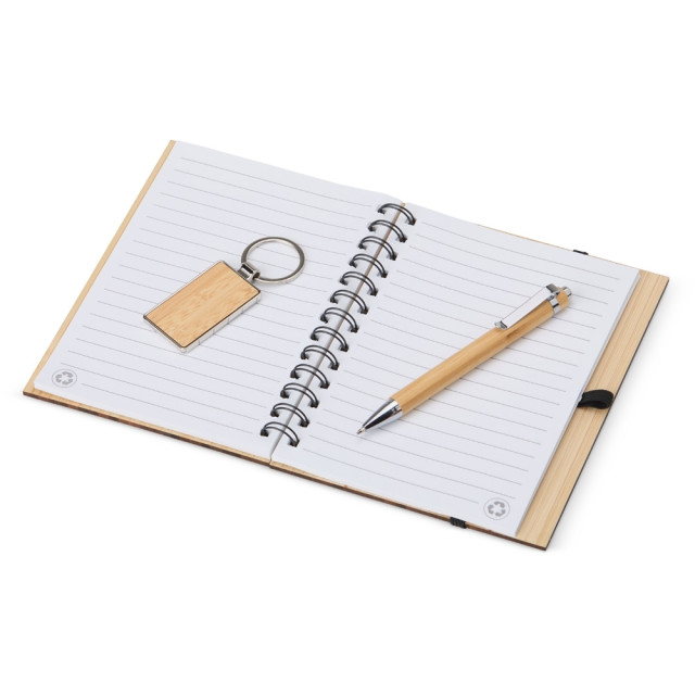 Kit caderno, caneta e chaveiro personalizado