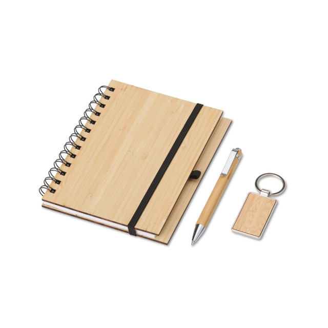 Kit caderno, caneta e chaveiro personalizado