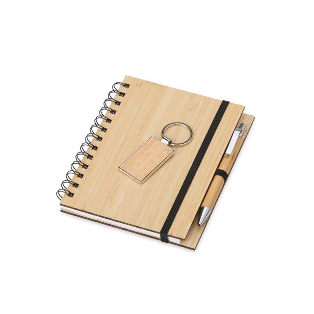 Kit caderno, caneta e chaveiro personalizado