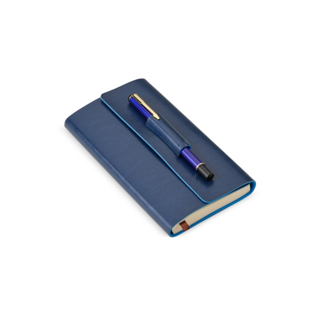 Kit caderneta e caneta couro sintético personalizado