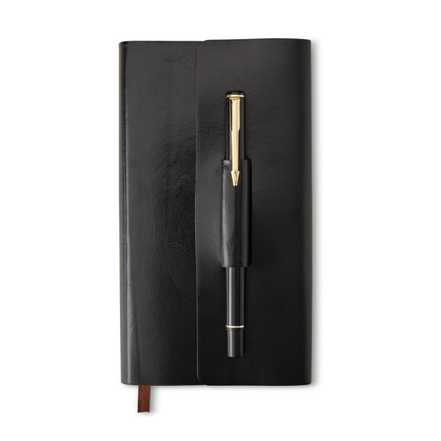 Kit caderneta e caneta couro sintético personalizado