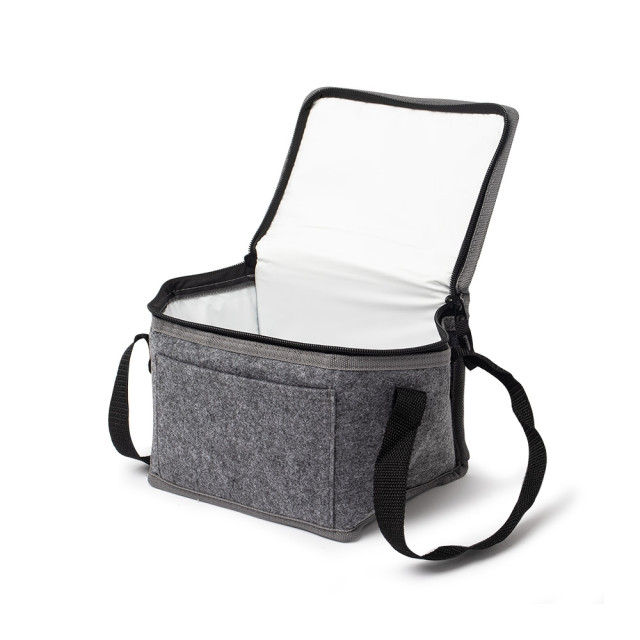 Bolsa térmica feltro com bolso frontal 6L personalizada