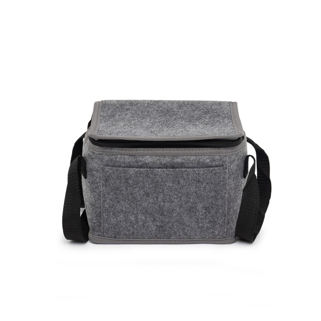 Bolsa térmica feltro com bolso frontal 6L personalizada