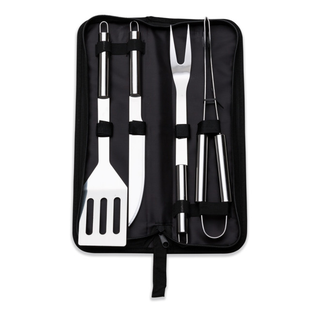 Kit churrasco 4 pçs + estojo personalizado