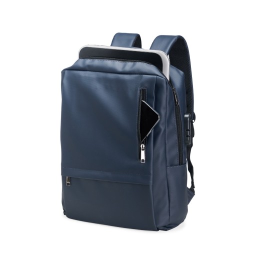 Mochila couro sintético antifurto 23 litros personalizada Mochila couro sintético antifurto 23 litros personalizada