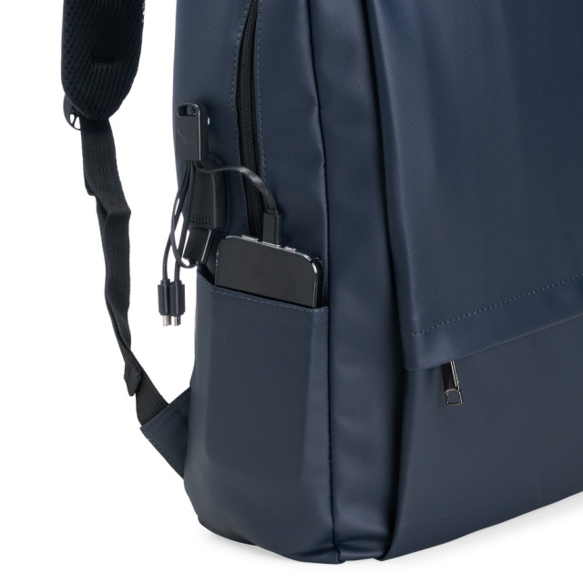 Mochila couro sintético antifurto 23 litros personalizada