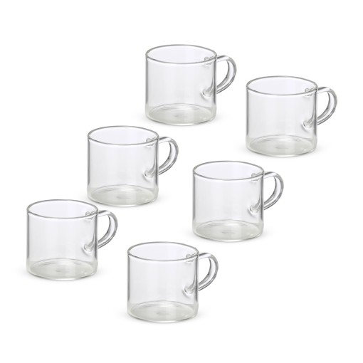 Kit xícara de vidro 6pçs personalizada