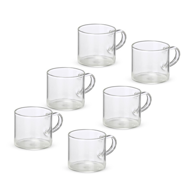 Kit xícara de vidro 6pçs personalizada