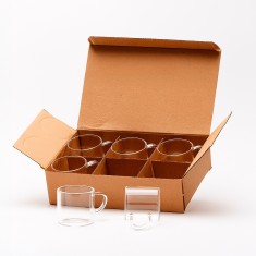 Kit xícara de vidro 6pçs personalizada