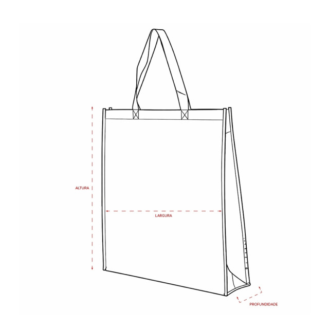 Sacola tnt metalizada 50x45x11cm personalizada