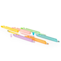 Caneta plástica régua marca texto personalizada