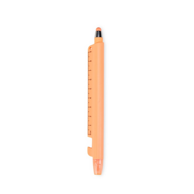 Caneta plástica régua marca texto personalizada