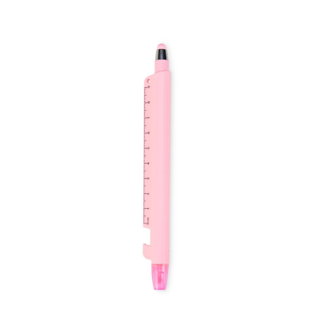 Caneta plástica régua marca texto personalizada
