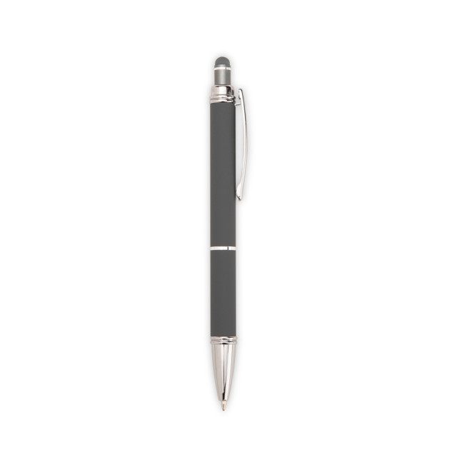 Caneta metal touch emborrachada personalizada