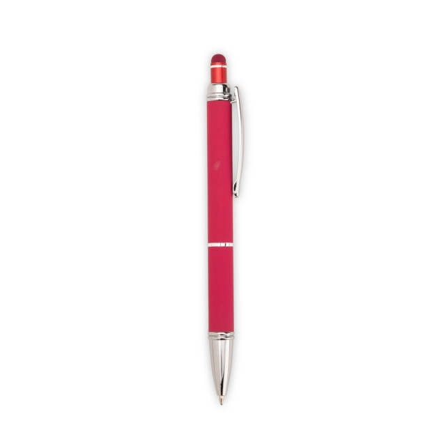 Caneta metal touch emborrachada personalizada