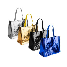 Sacola PP metalizada 43x36x18cm personalizada