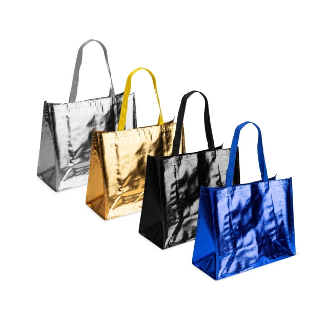 Sacola PP metalizada 43x36x18cm personalizada