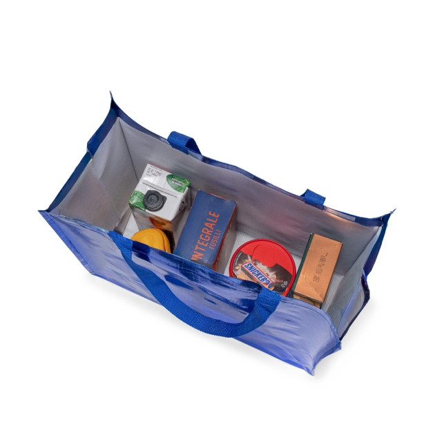 Sacola PP metalizada 43x36x18cm personalizada