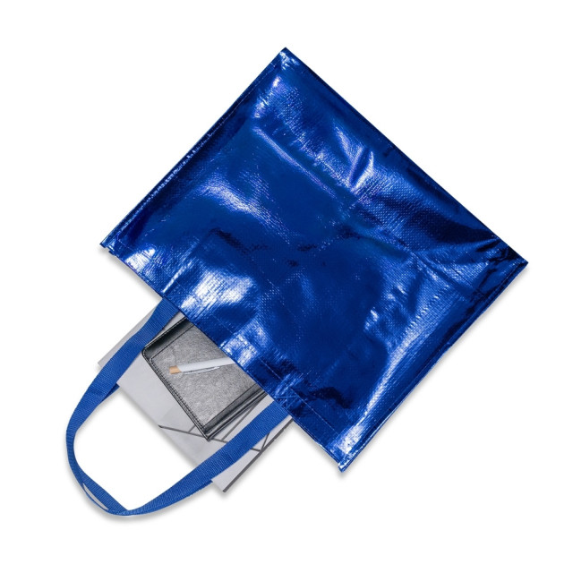 Sacola PP metalizada 43x36x18cm personalizada