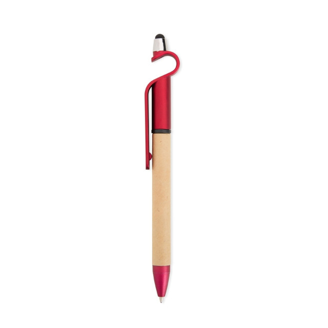 Caneta papelão/plástico touch suporte celular personalizada