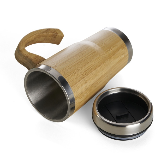 Caneca bambu/inox 450ml personalizada