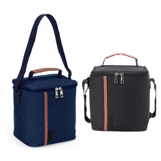 Bolsa térmica nylon e couro sintético 8 litros personalizada