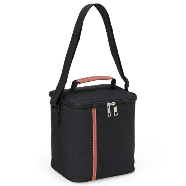 Bolsa térmica nylon e couro sintético 8 litros personalizada