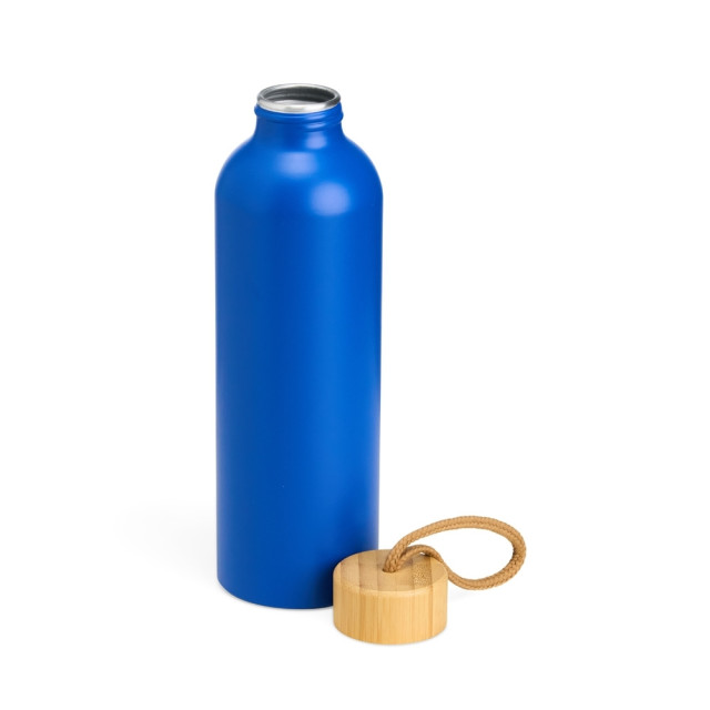 Garrafa alumínio tampa bambu 800ml personalizada