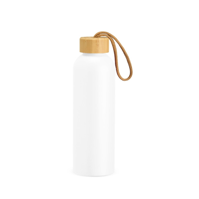 Garrafa alumínio tampa bambu 800ml personalizada