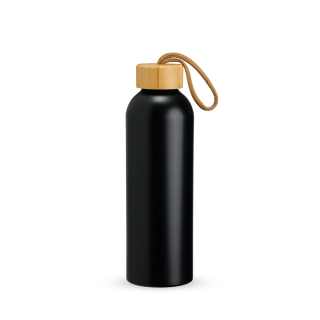Garrafa alumínio tampa bambu 800ml personalizada