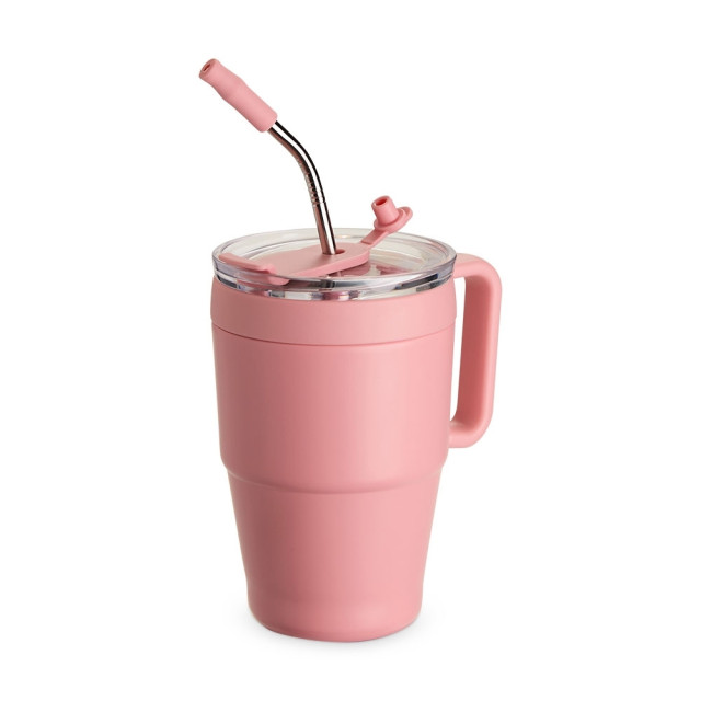 Caneca térmica com canudo 600ml personalizada