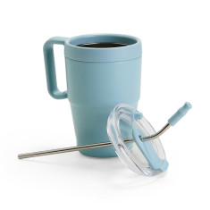 Caneca térmica com canudo 600ml personalizada